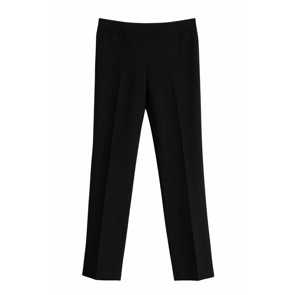 Tory Burch Wool Blend Pants 6 Black Side Zip Tapered Stretch